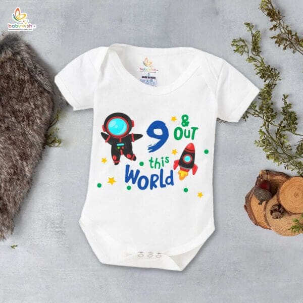 Nine month unisex baby romper half sleeve round neck onesie - Image 2
