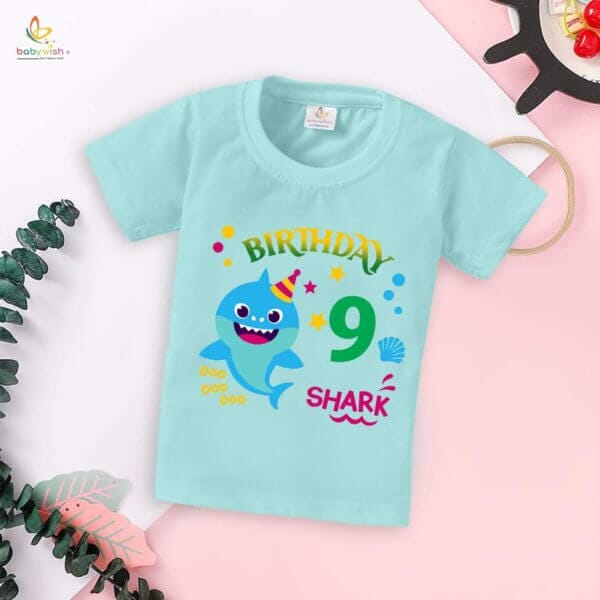 Nine Year Birthday Unisex T-Shirt Half Sleeve Round Neck Topwear tee for kids - Image 2