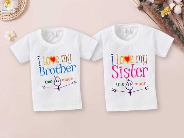 Rakshabandhan Special Combo White T-Shirts Sets for Brother and Sister Combo Pack of 2