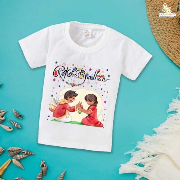 Babywish Rakshabandhan T-Shirt Brother Sister Matching dress Rakshabandhan gift for Rakhi Tee - Image 4