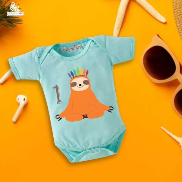 One month unisex baby romper half sleeve round neck onesie - Image 4