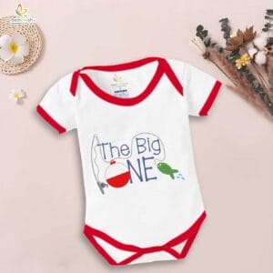 One month unisex baby romper half sleeve round neck onesie