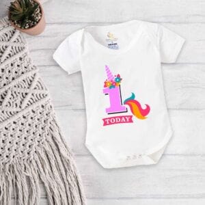 One month unisex baby romper half sleeve round neck onesie