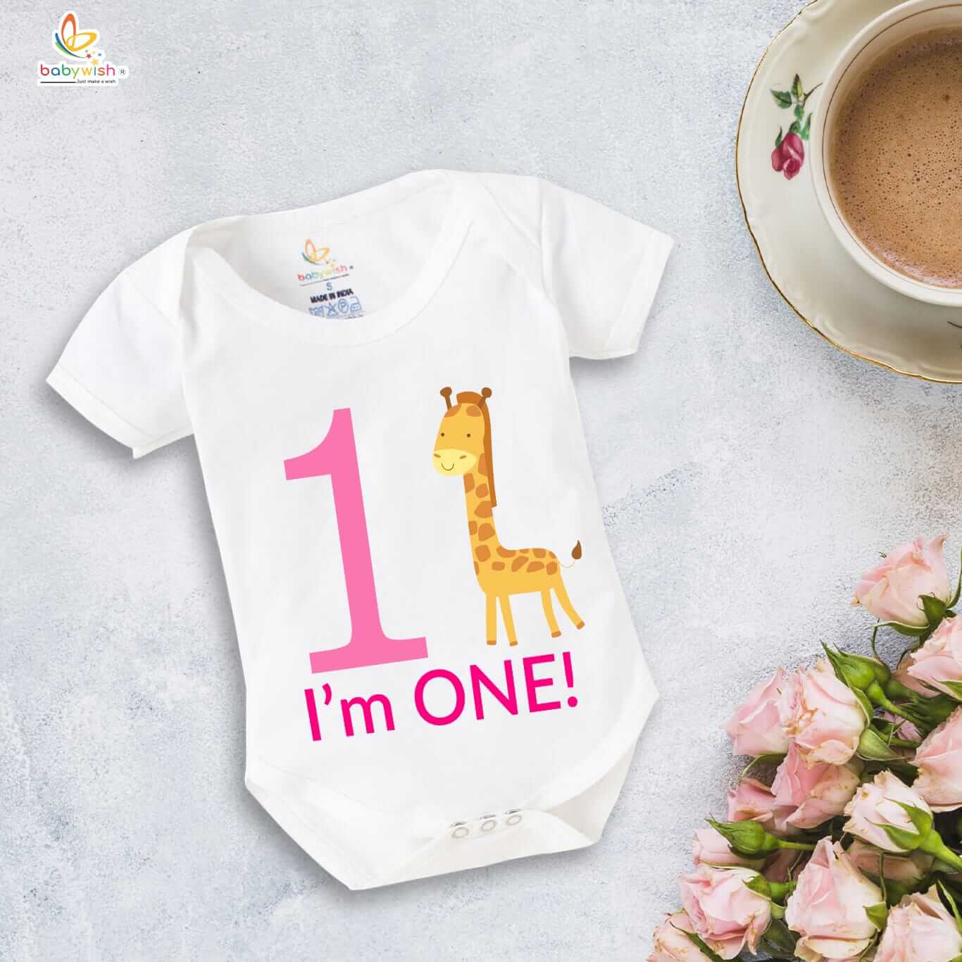 One Month Baby Romper | Newborn Unisex Cotton Onesie | Soft Half Sleeve Round Neck Infant Bodysuit 0-3 Months Outfit for Baby Boys & Girls Daily Wear