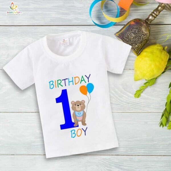 One Year Birthday Unisex T-Shirt Half Sleeve Round Neck Topwear tee for kids - Image 2