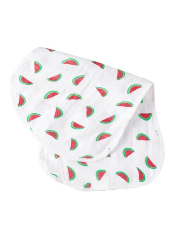 Organic Burp Cloths for Baby Boys and Girl Triple Layer Multipurpose Muslin Burp Gift set - Watermelon Print Set of 1 - Image 2