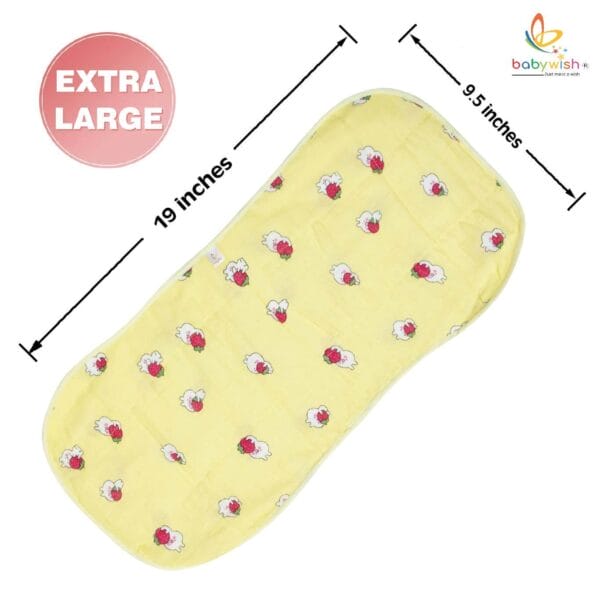 Yellow muslin burp cloth for babies – soft and absorbent cotton feeding towel by Babywish