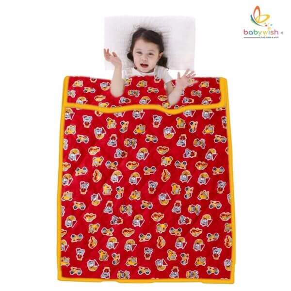 GOTS Certified Organic Cotton Baby Dohar Blanket for Newborn Soft Crib All Seasons Quilt for Microfiber Giftset - Red Dear Bear - Image 2