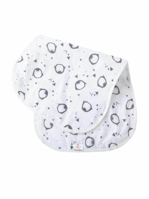 Organic Burp Cloths for Baby Boys and Girl Triple Layer Multipurpose Muslin Burp Gift set - BW Set of 3 - Image 7