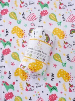 Muslin Swaddle Blankets 100% Organic for newborn Baby Multipurpose Infant Swaddle 112x112cm