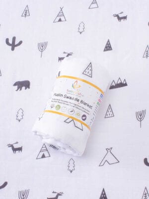 Muslin Swaddle Blankets 100% Organic for newborn Baby Multipurpose Infant Swaddle 112x112cm