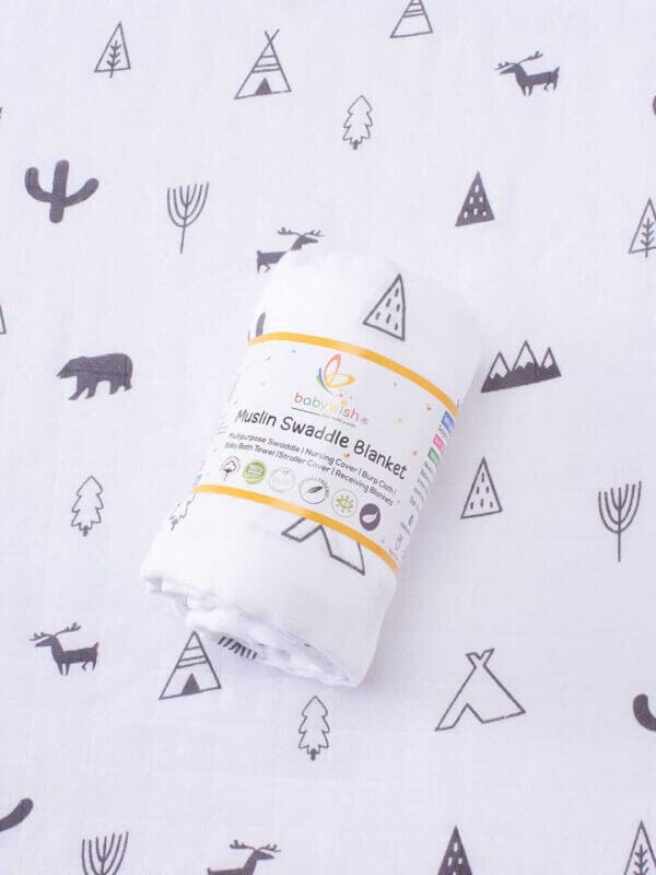 Muslin Swaddle Blankets 100% Organic for newborn Baby Multipurpose Infant Swaddle 112x112cm