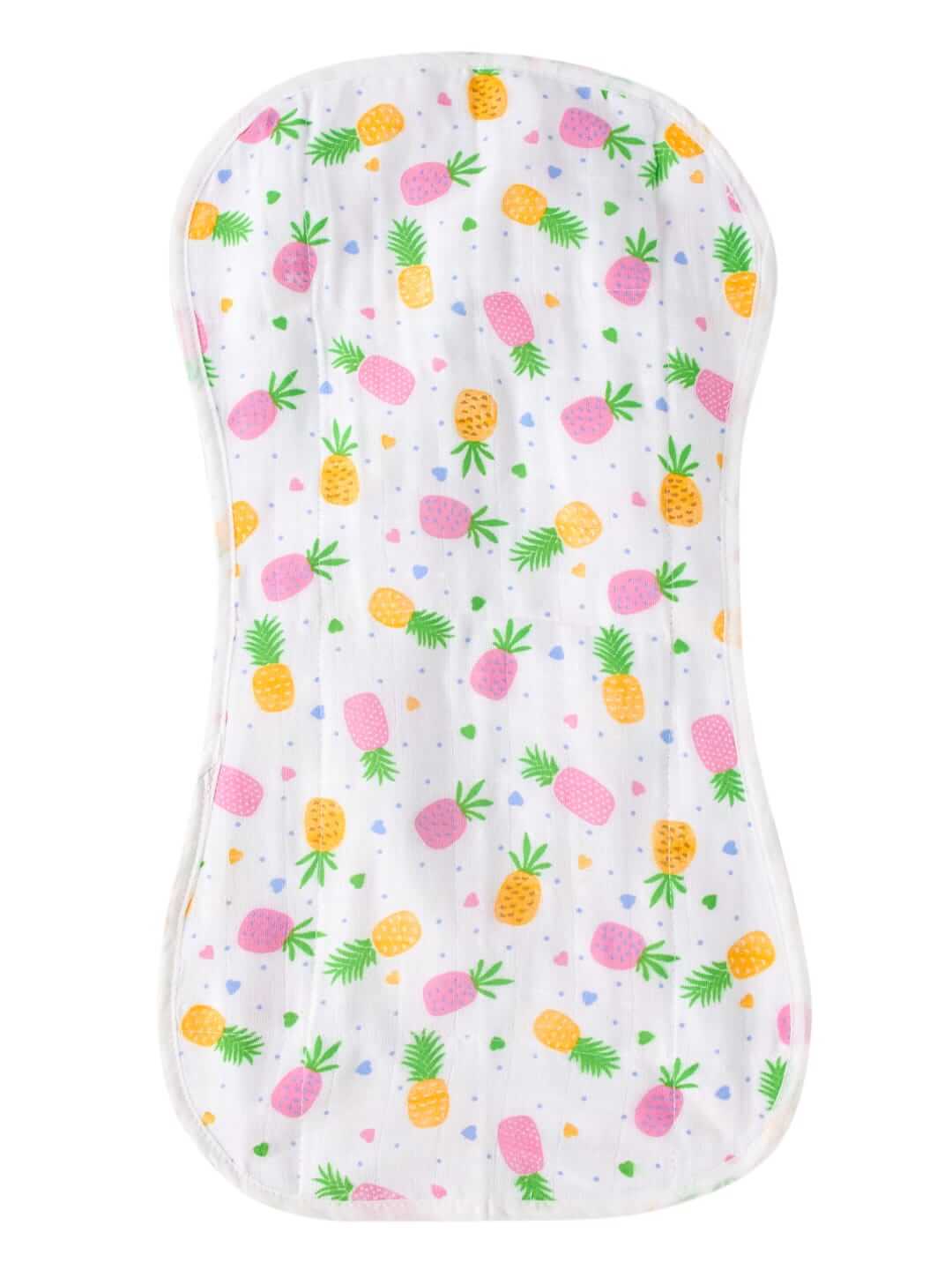 Organic Burp Cloth for Baby Boys and Girls, Triple Layer Soft Muslin, Multipurpose Baby Burp Cloth Gift, Pineapple Print Design, Ideal Newborn Essential, Set of 1