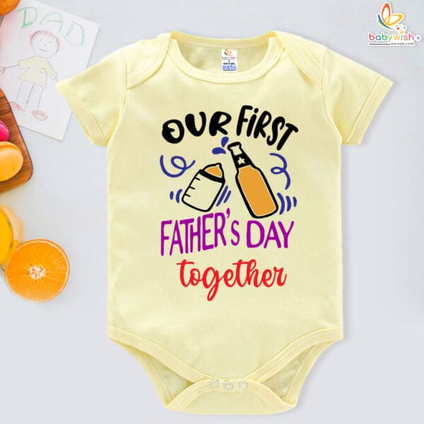 Our First Fathers Day Baby Romper | Matching Outfit |Babywish - Image 4