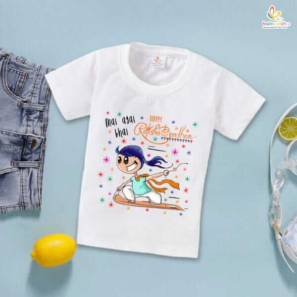Babywish Rakshabandhan T-Shirt Brother Sister Matching dress Rakshabandhan gift for Rakhi Tee - Image 2
