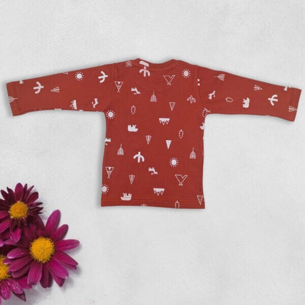 Red cotton sleepsuit for kids aged 1 to 6 years by Babywish