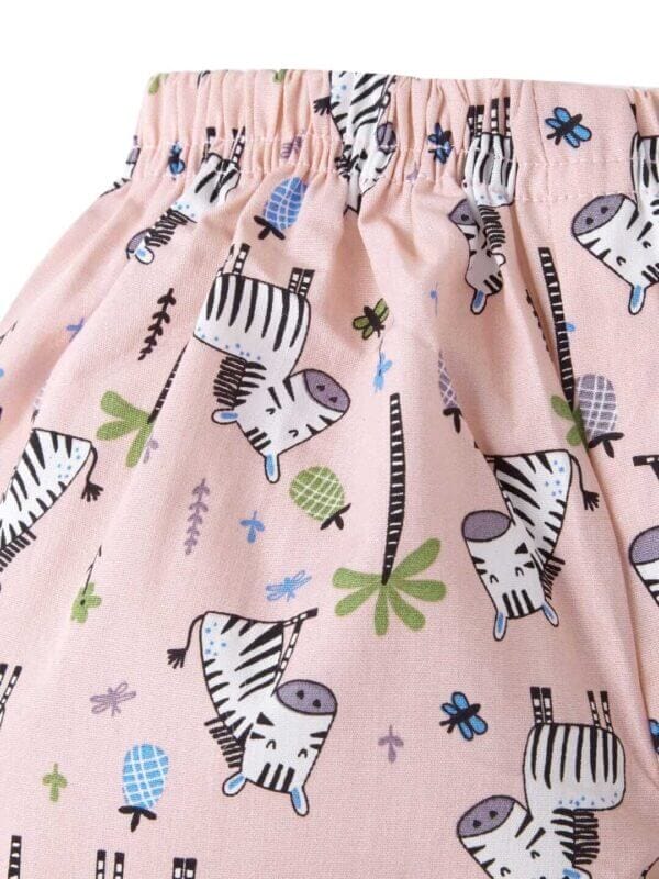 Kids Sleepsuit for Baby Boy’s and Girl’s Topwear and Pajamas Set Long Sleeve Sleepwear Baby Clothing Sets - Peach Zebra Print - Image 6