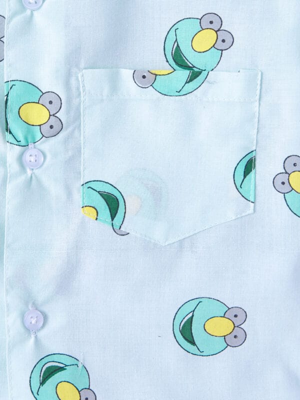 Kids Blue Sleepsuit for Boys and Girls Topwear and Pajamas Set - Image 4