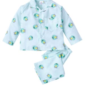 Blue Cotton Sleepsuit for Kids Aged 1 to 10 Years with Cute Prints – Babywish