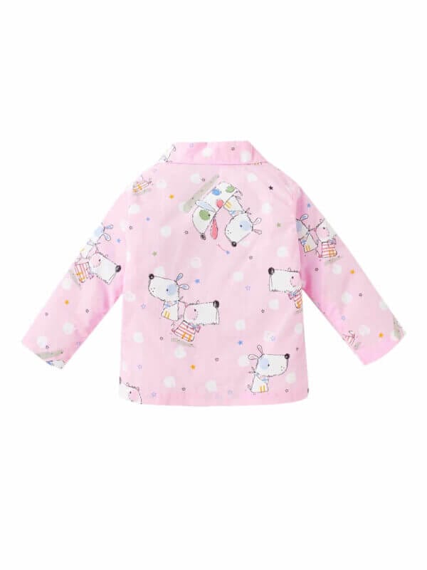 Kids Sleepsuit for Baby Boy’s and Girl’s Topwear and Pajamas Set Long Sleeve Sleepwear Baby Clothing Sets - Pink Star Print - Image 3