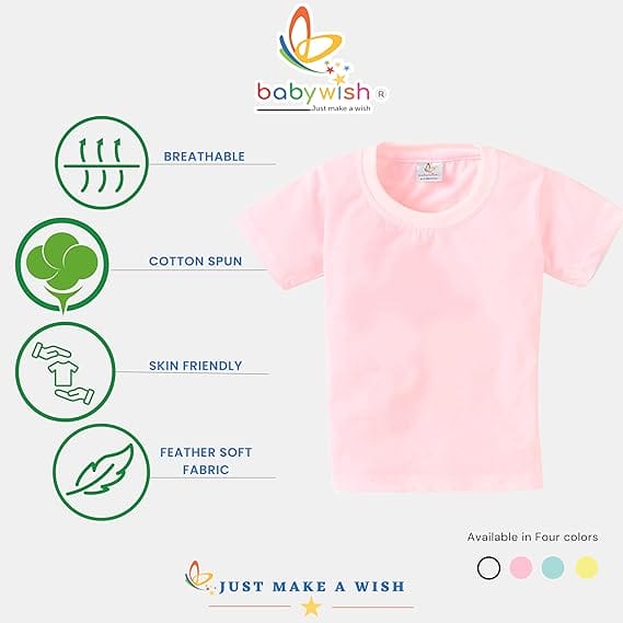 My First Eid Kids T-Shirt – Soft Cotton Eid Mubarak Outfit for Baby & Kids | unisex-kids-eid-tshirt-festive-print-babywish | Lemon, Pink, Sea Green, White | Babywish - Image 15