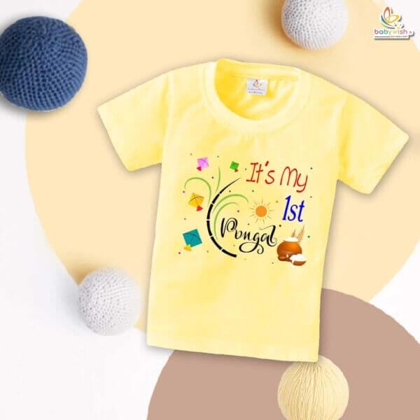 It's My Pongal Celebrations My First Pongal T-shirt – Cute Newborn & Infant T-shirt for Pongal | Baby Pongal Outfit for Boys & Girls – Babywish - Image 4