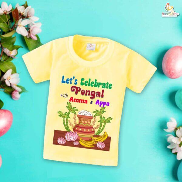 Pongal with Amma & Appa My First Pongal T-shirt – Baby Pongal Outfit for Boys & Girls | Cute Newborn T-shirt for Family Celebrations – Babywish - Image 4