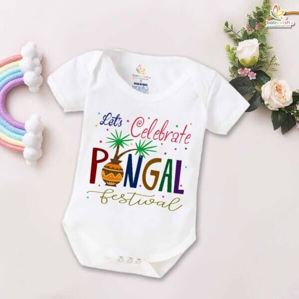 My First Pongal Baby Romper – "Pongal Festivals Tree Print" Bodysuit for Newborns & Infants | Celebrate Pongal with Babywish - Image 5