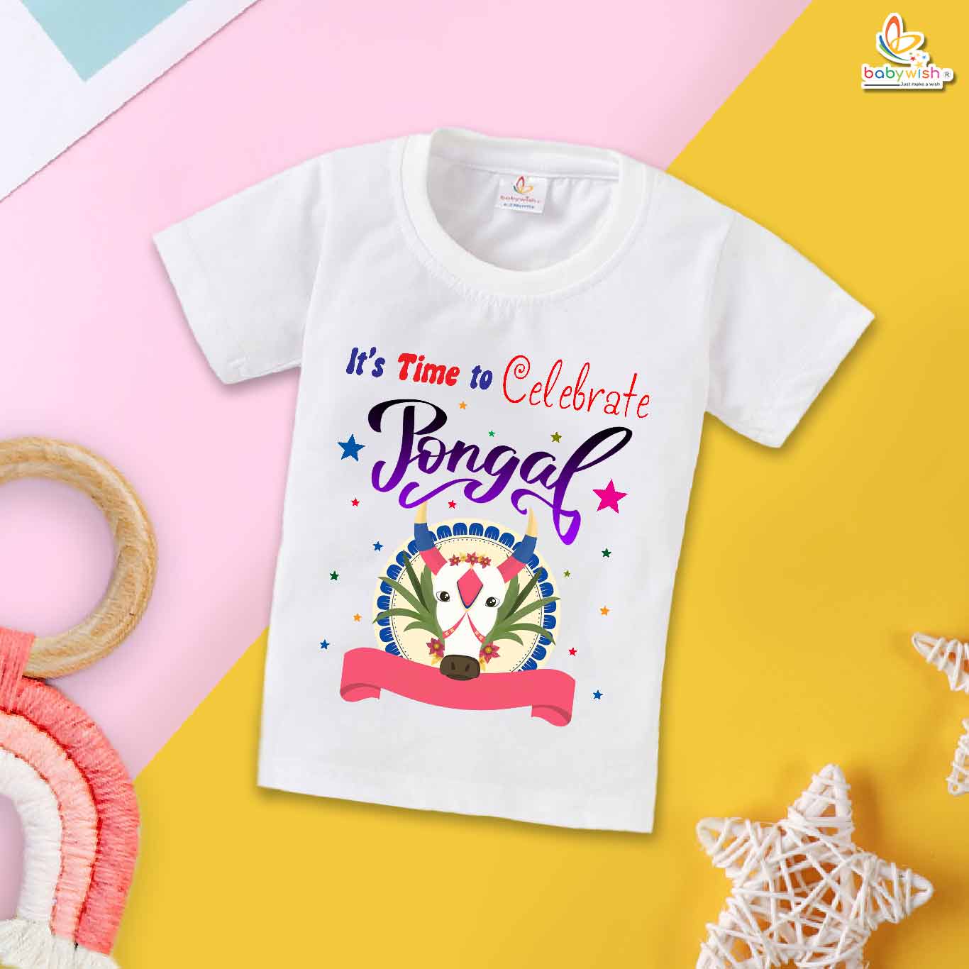 Pongal Cow Print My First Pongal T-shirt – Cute Newborn & Infant T-shirt for Pongal Celebration | Baby Pongal Outfit for Boys & Girls – Babywish