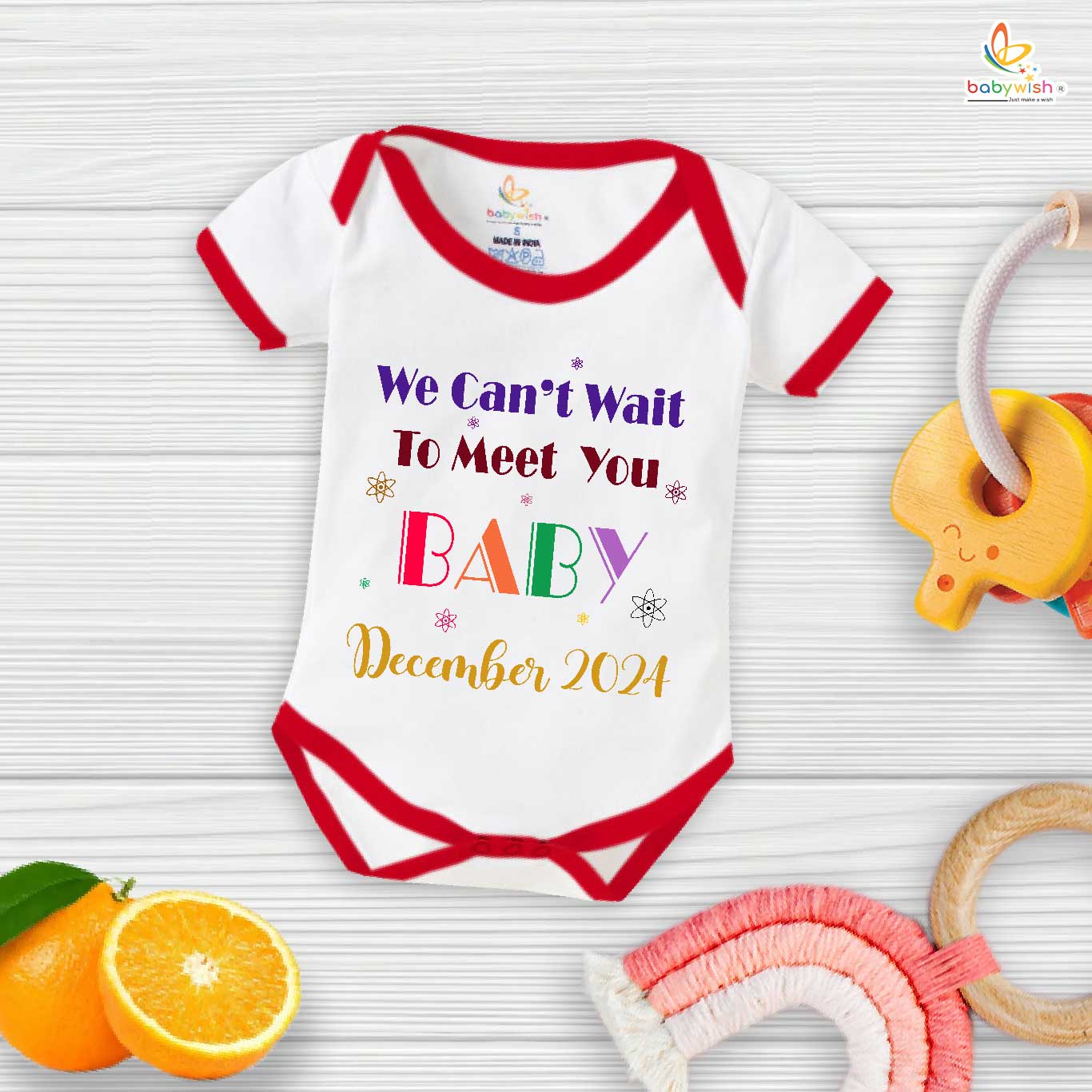 Pregnancy Announcement Baby Romper – We Can’t Wait to Meet You Baby Bodysuit – Cute Baby Reveal Outfit for Newborn Girl or Boy – Babywish