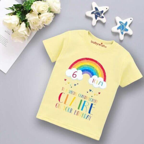 Printable Family T-shirt for Kids Clothes Unisex Newborn Topwear Outfit Cotton Tshirt Half Sleeve Round Neck Dress for Boy n Girl "To A Special Granddaughter"