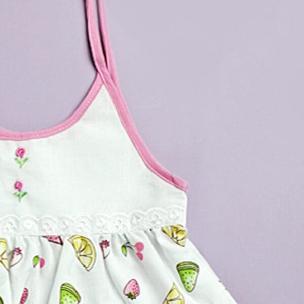 cotton baby girl frock with fruit prints for 0-12 months by Babywish