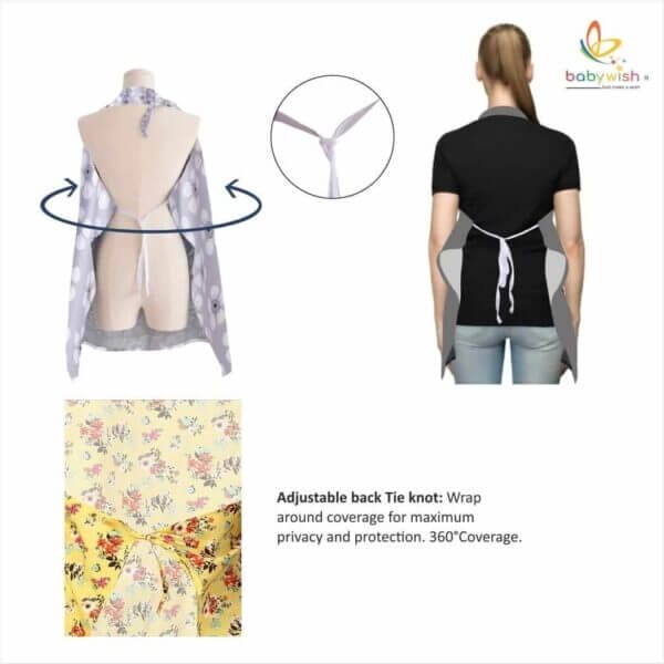 Nursing covers for Mother Breathable feeding cover for Breastfeeding 360° Coverage Protection Cover - Yellow Floral Theme - Image 8