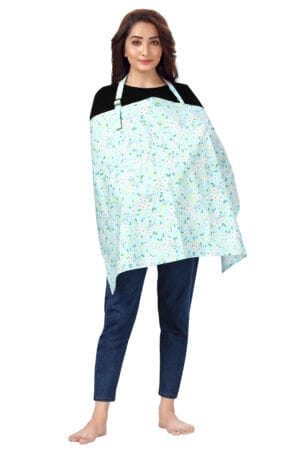 Nursing covers for Mother Breathable feeding cover for Breastfeeding 360° Coverage Protection Cover - Blue Lily Floral