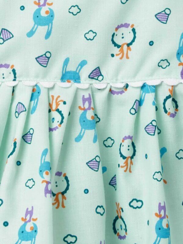 Babywish Baby Girl Cotton Frock Newborn Girl Knee Length Sleeveless Dress Rabbit Theme Printed - Image 4