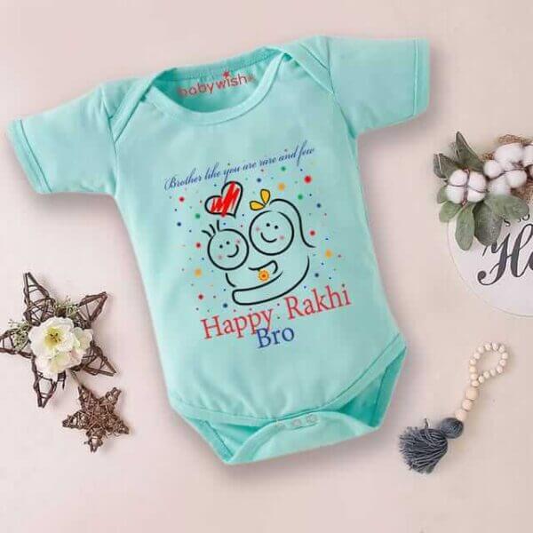 Rakshabandhan Romper for Newborn Baby | White 0-3 Months Outfit | Brother Sister Matching Dress for Rakhi | Rakshabandhan Gift for Baby Boy Girl Siblings | Babywish - Image 2