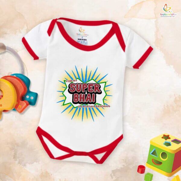 Babywish Rakshabandhan Romper Brother Sister Matching dress Rakshabandhan gift for Rakhi - Image 2