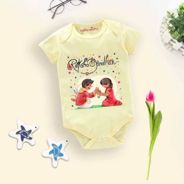 Babywish Rakshabandhan Romper Brother Sister Matching dress Rakshabandhan gift for Rakhi - Image 2