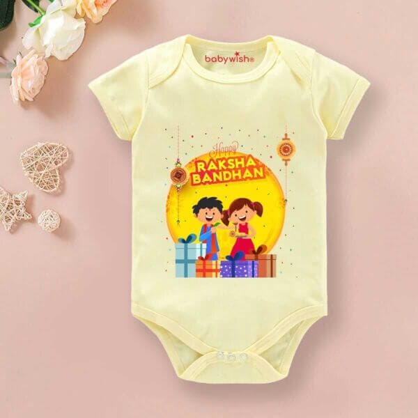 Babywish Rakshabandhan Romper Brother Sister Matching dress Rakshabandhan gift for Rakhi - Image 2