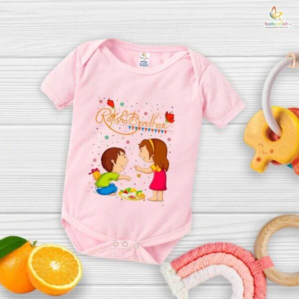 Babywish Rakshabandhan Romper Brother Sister Matching dress Rakshabandhan gift for Rakhi - Image 3