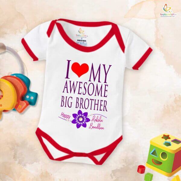 Babywish Rakshabandhan Romper Brother Sister Matching dress Rakshabandhan gift for Rakhi - Image 2