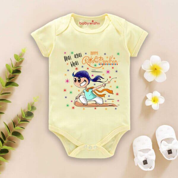 Babywish Rakshabandhan Romper Brother Sister Matching dress Rakshabandhan gift for Rakhi - Image 2