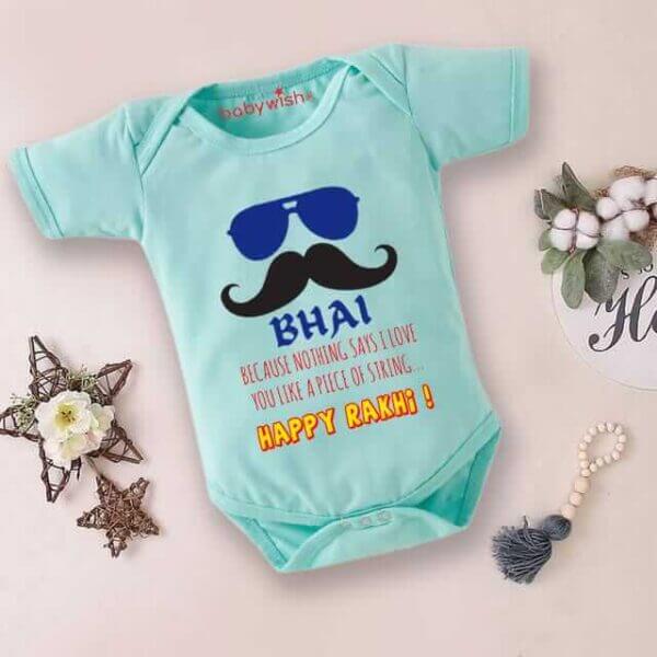 Rakshabandhan Romper for Newborn | White Matching Dress for Brother Sister | Rakhi Gift Outfit for Baby Siblings | Rakshabandhan Special 0-3 Months | Babywish - Image 5