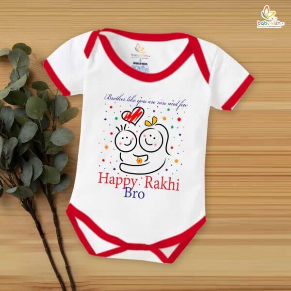 Rakshabandhan Romper for Newborn Baby | White 0-3 Months Outfit | Brother Sister Matching Dress for Rakhi | Rakshabandhan Gift for Baby Boy Girl Siblings | Babywish - Image 5