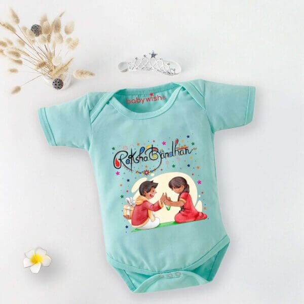 Babywish Rakshabandhan Romper Brother Sister Matching dress Rakshabandhan gift for Rakhi - Image 4