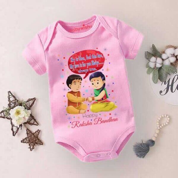 Babywish Rakshabandhan Romper Brother Sister Matching dress Rakshabandhan gift for Rakhi - Image 3