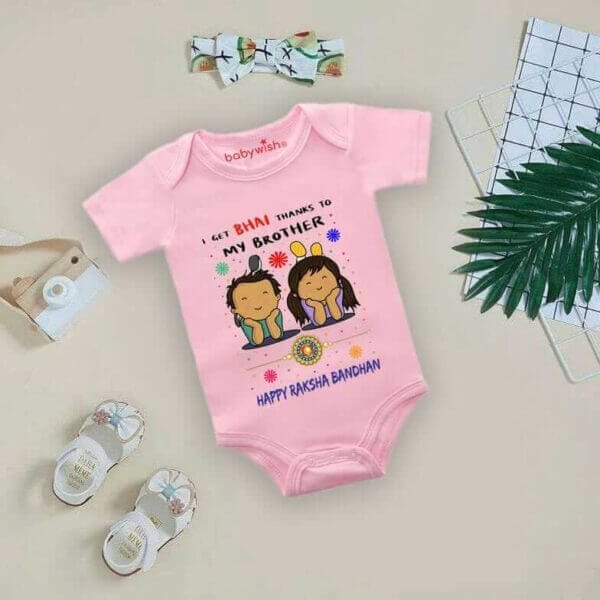 Babywish Rakshabandhan Romper Brother Sister Matching dress Rakshabandhan gift for Rakhi - Image 3