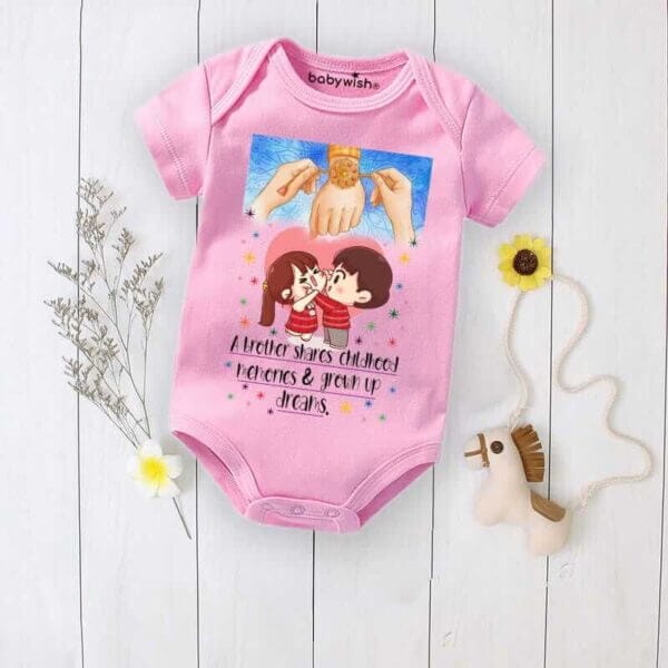 Babywish Rakshabandhan Romper Brother Sister Matching dress Rakshabandhan gift for Rakhi - Image 3