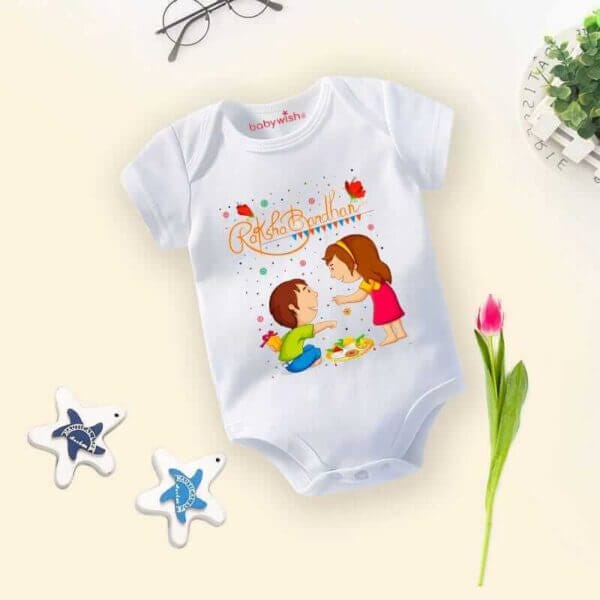 Babywish Rakshabandhan Romper Brother Sister Matching dress Rakshabandhan gift for Rakhi - Image 5
