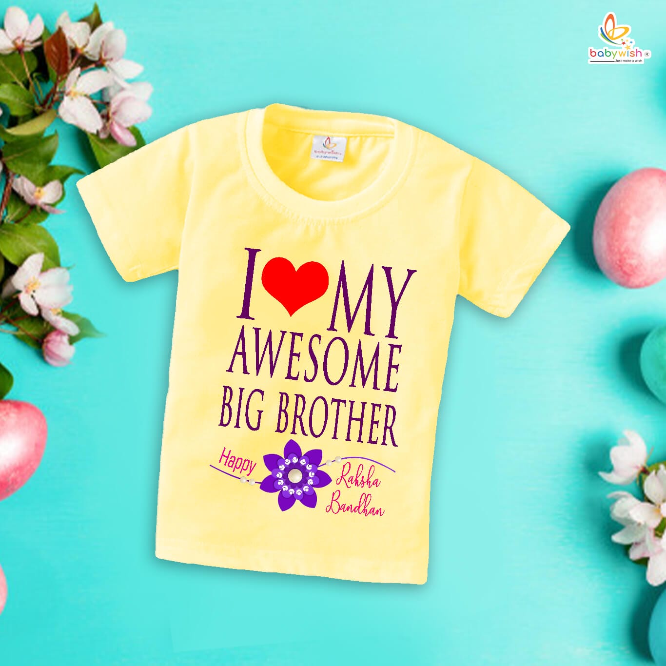 Rakshabandhan T-Shirt for Kids – Brother Sister Matching Dress, Cute Half Sleeve Tee, Perfect Rakhi Gift for Boys & Girls – Babywish